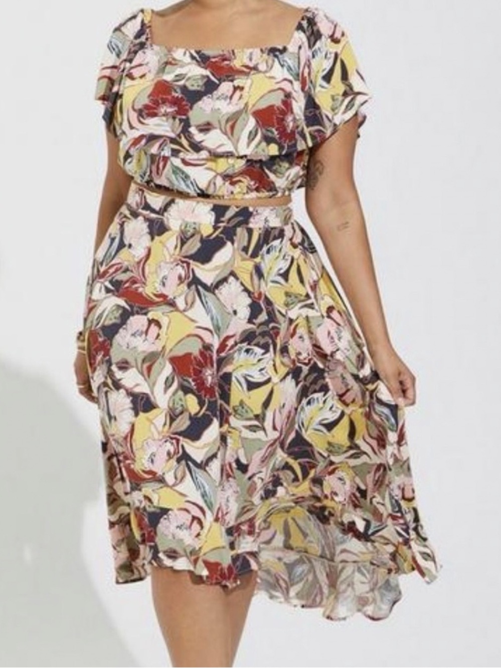 Torrid 5x Off Shoulder Top & Midi Skirt Set